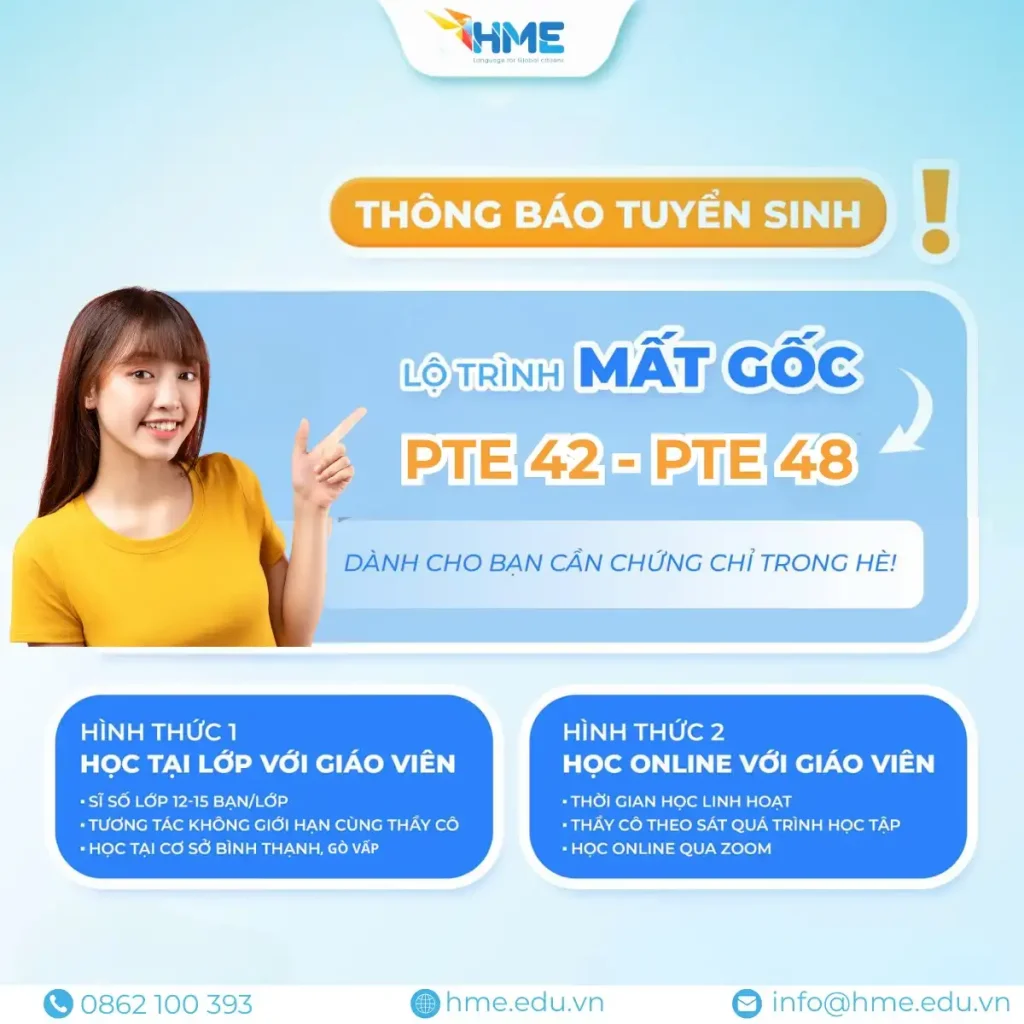 khóa luyện thi PTE