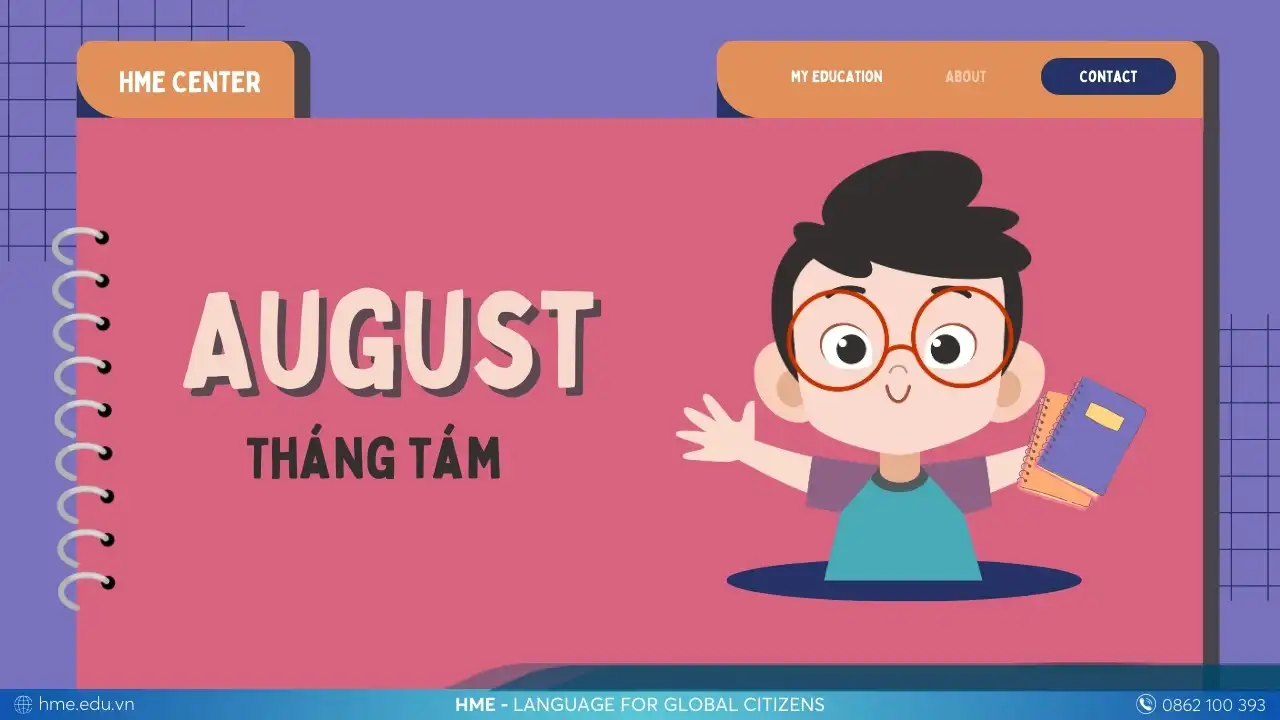 Tháng 8 trong tiếng Anh