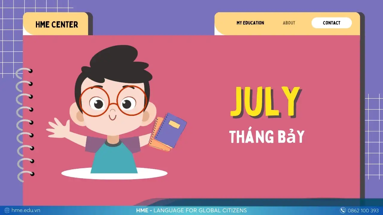 Tháng 7 trong tiếng Anh