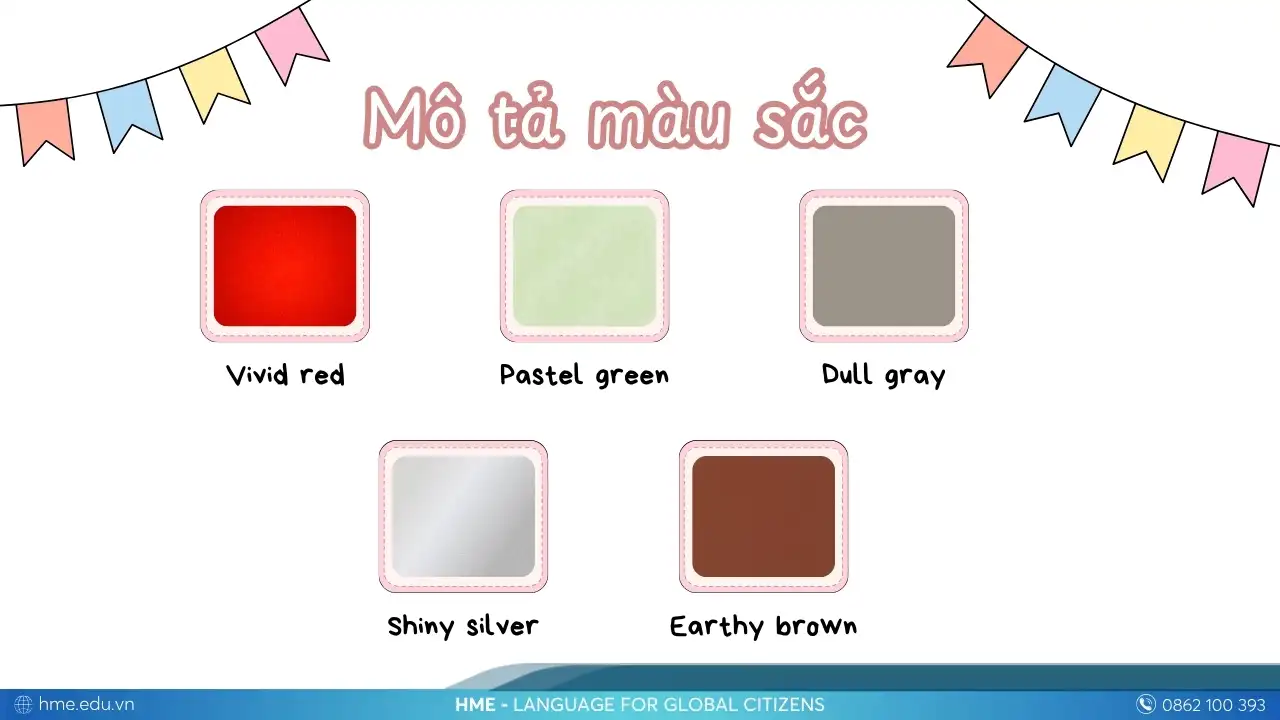 Mô tả màu sắc trong tiếng Anh