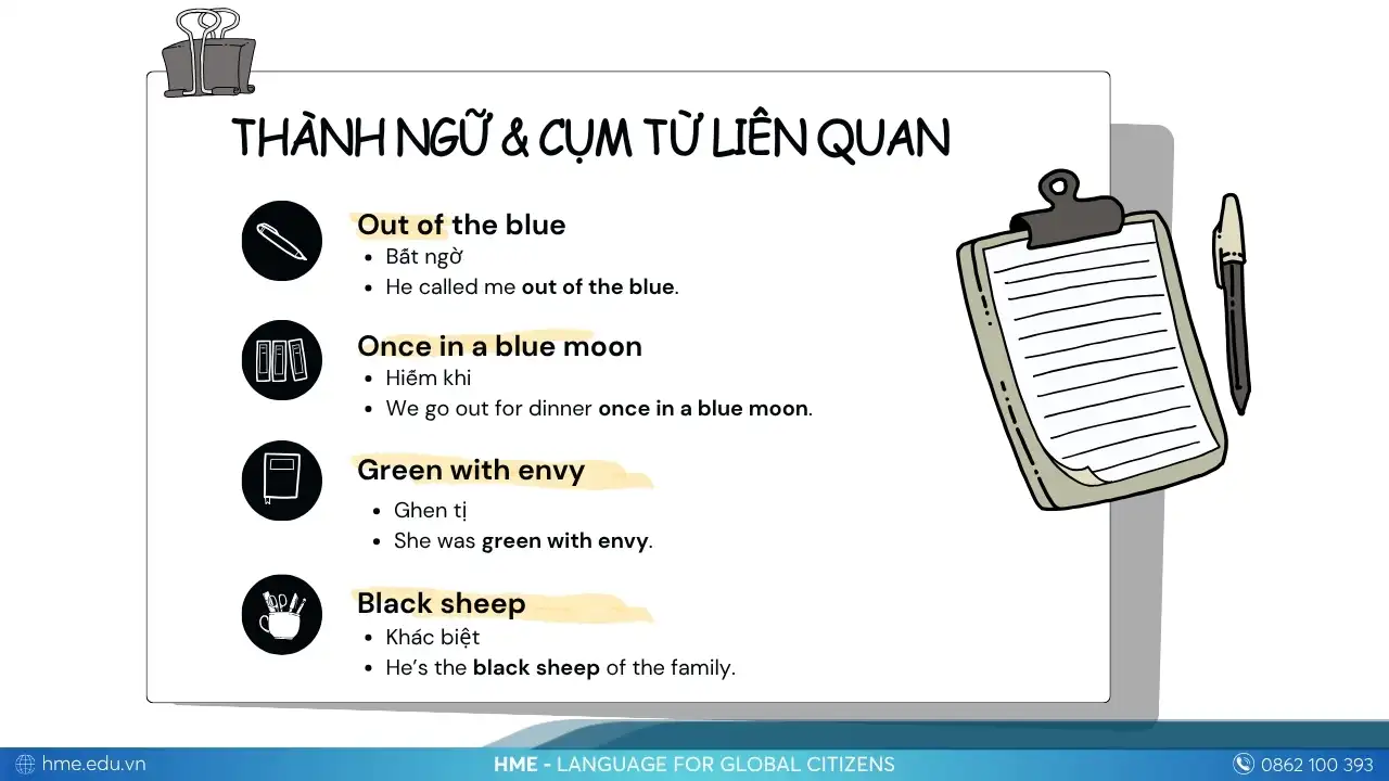 Thành ngữ tiếng Anh liên quan đến màu sắc