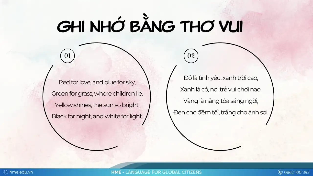 Học các màu sắc tiếng Anh qua bài thơ