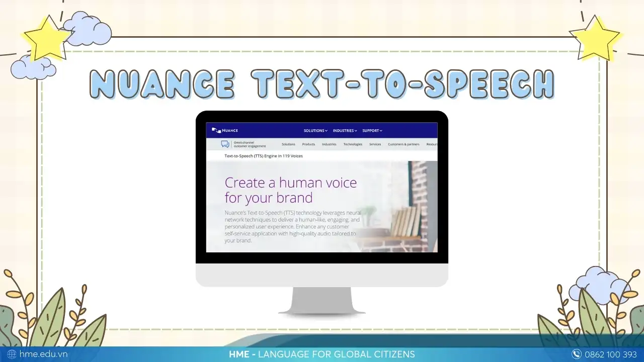 Nuance Text-to-Speech trang web đọc tiếng Anh