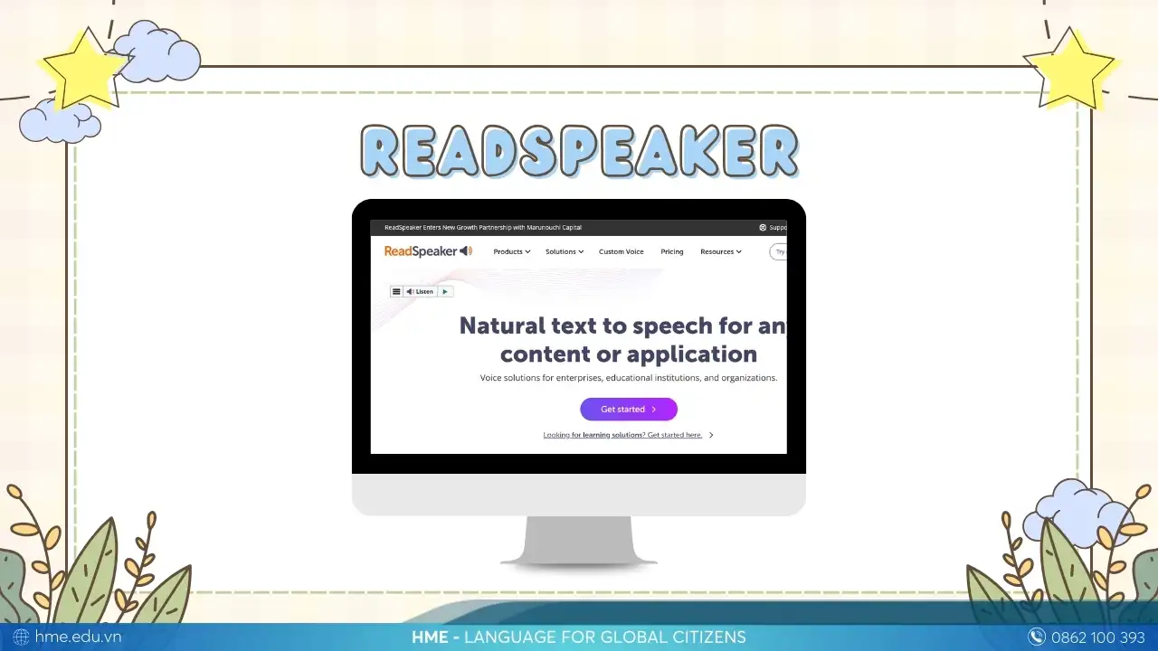 Dùng trang web ReadSpeaker đọc tiếng Anh