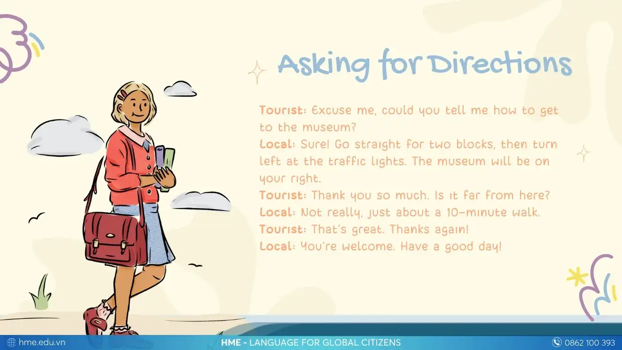 Đoạn hội thoại giao tiếp tiếng Anh - Asking for Directions
