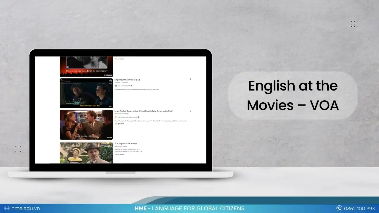 English at the Movies – VOA kênh YouTube video học tiếng Anh giao tiếp miễn phí