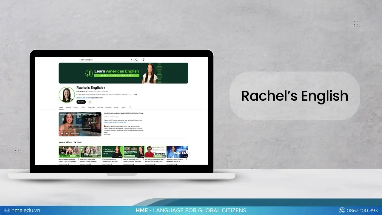 Rachel’s English - kênh YouTube video học tiếng Anh giao tiếp miễn phí