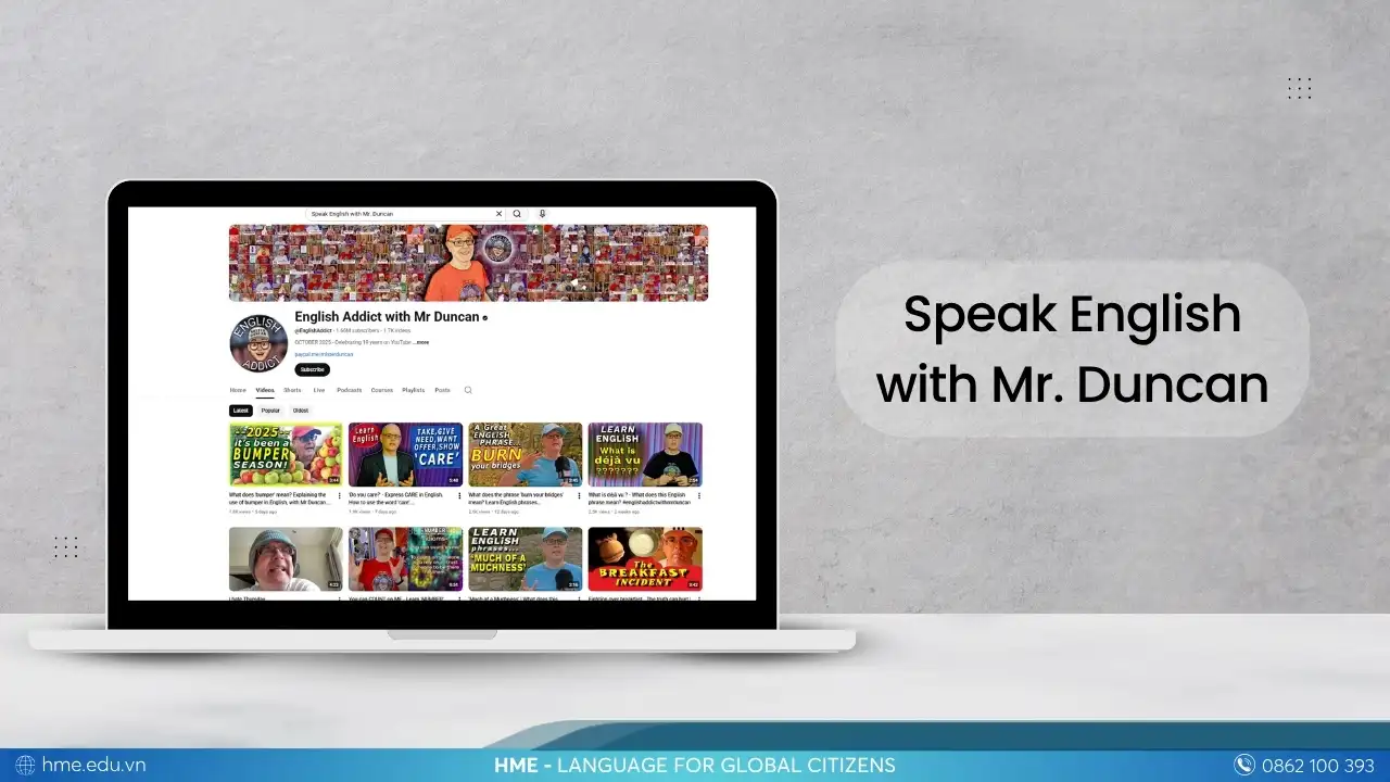 Speak English with Mr. Duncan - kênh YouTube video học tiếng Anh giao tiếp miễn phí