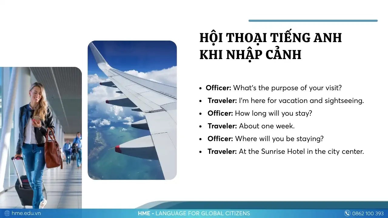 Hội thoại tiếng Anh khi nhập cảnh