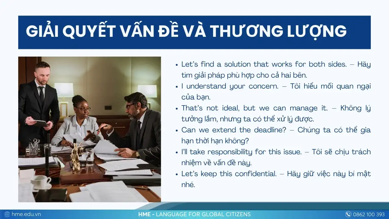 Tiếng Anh giao tiếp công việc: giải quyết và thương lượng vấn đề