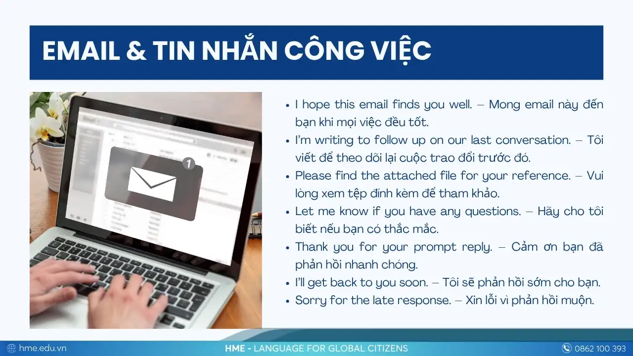 Tiếng Anh giao tiếp công việc: email và tin nhắn trong công việc