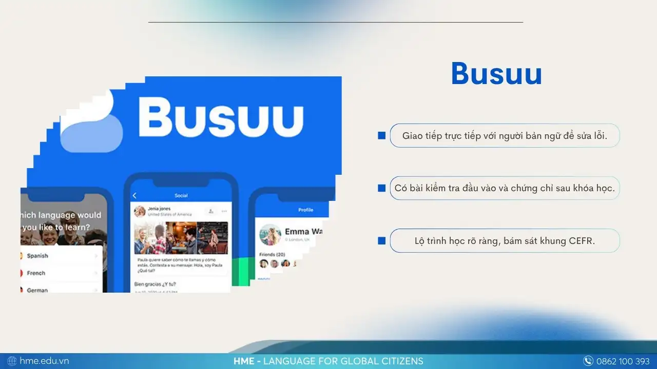 Busuu – Ứng dụng học tiếng Anh giao tiếp có cộng đồng toàn cầu
