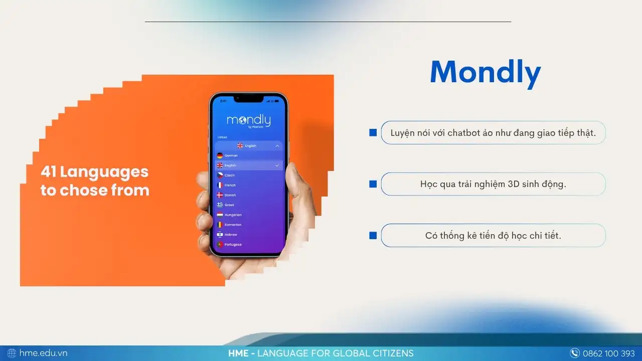 Mondly – App tiếng Anh giao tiếp sử dụng AR/VR