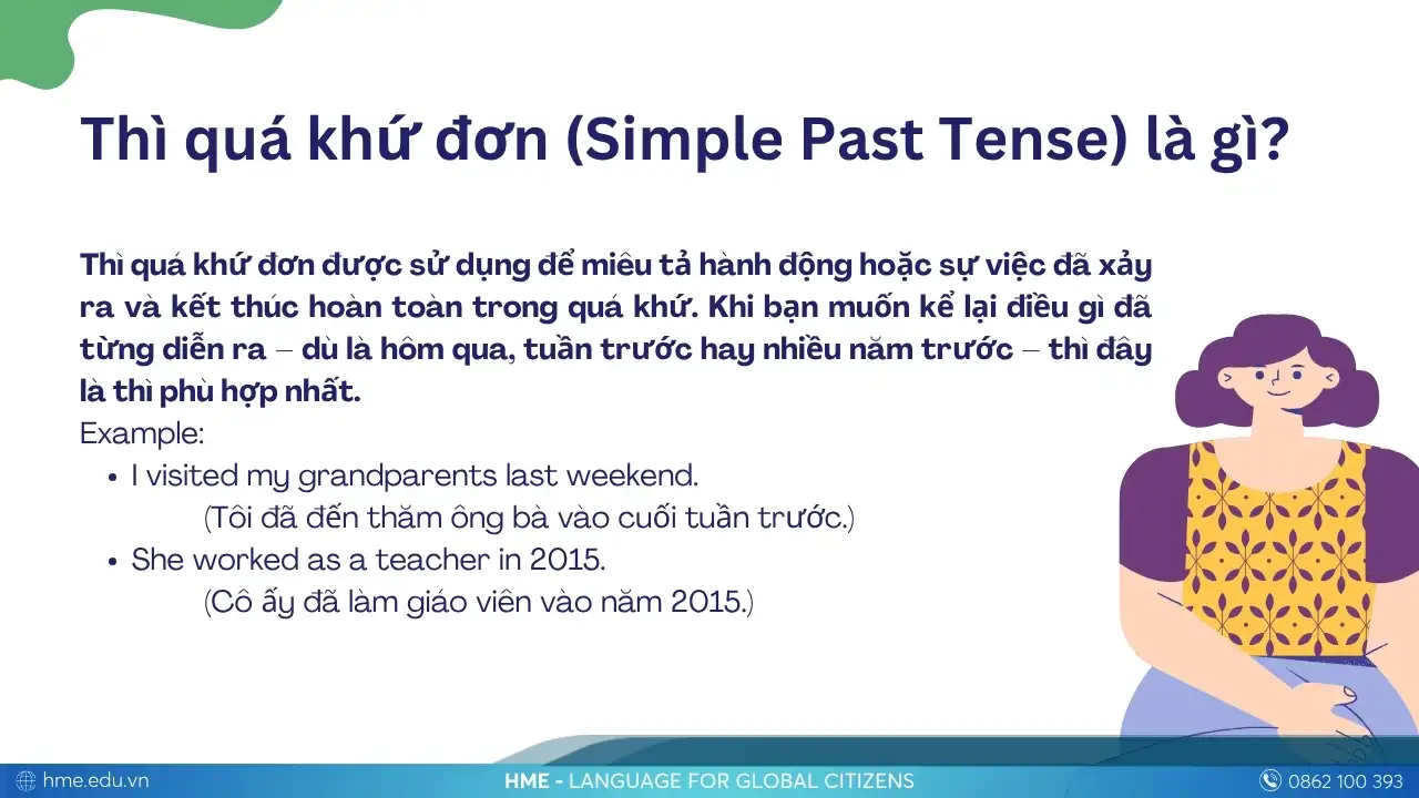 Thì quá khứ đơn trong tiếng Anh